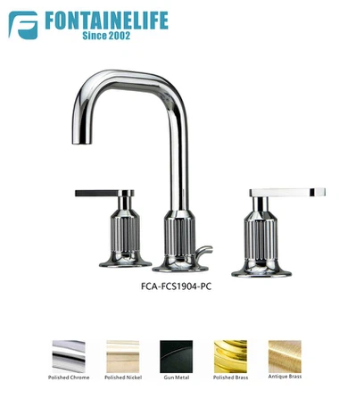 Robinet de lavabo sur mesure à 3 trous avec bec haut